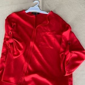 Red forever 21 silk blouse